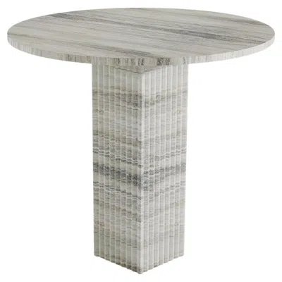 Pre-owned Norr11 Contemporary Dining Table 'soho' By , Grey Travertine In Gray