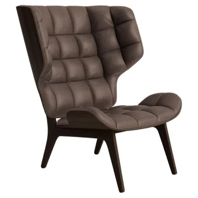 Pre-owned Norr11 Contemporary Leather Chair 'mammoth' By , Dark Smoked Oak In Brown
