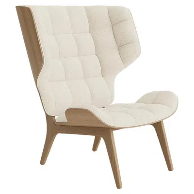 Pre-owned Norr11 Contemporary 'mammoth' Chair By , Natural Oak, Barnum Bouclé 24 In Brown