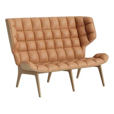 Pre-owned Norr11 Contemporary 'mammoth' Sofa By , Natural Oak, Dunes Leather In Brown