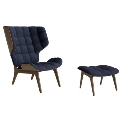 Pre-owned Norr11 Contemporary Set 'mammoth', Chair + Ottoman, Light Smoked Oak, Barnum Bouclé 19 In Brown