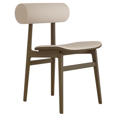 Pre-owned Norr11 Contemporary Totem Chair By , Light Smoked Oak, Leather Back And Seat In Brown