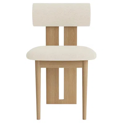 Pre-owned Norr11 'hippo' Chair By , Natural Oak, Barnum Bouclé Col.24 In Brown