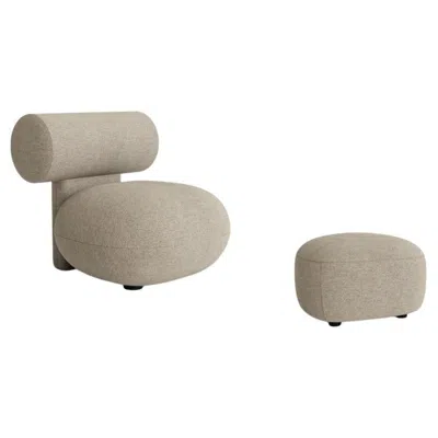 Pre-owned Norr11 'hippo' Upholstered Lounge Chair + 'little Big' Pouf By , Barnum Col.03 In Brown