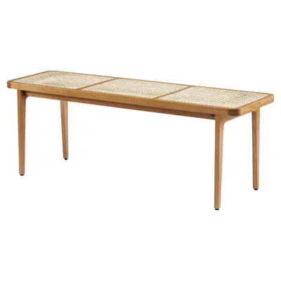 Pre-owned Norr11 'le Roi Bench' By  Natural Ash And Rattan In Brown
