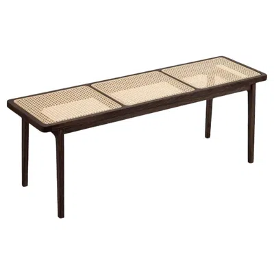 Pre-owned Norr11 'le Roi Bench' By  Smoked Ash And Rattan In Brown