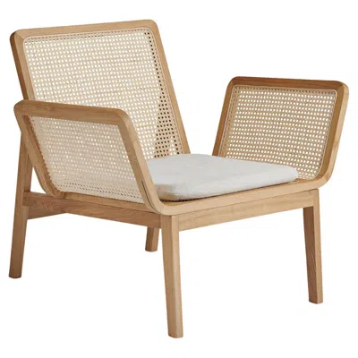 Pre-owned Norr11 'le Roi Chair' By , Natural Oak And Rattan In Brown