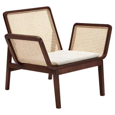 Pre-owned Norr11 'le Roi Chair' By , Smoked Oak And Rattan In Brown