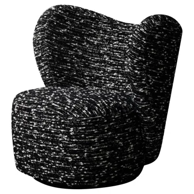 Pre-owned Norr11 'little Big Chair' Swivel Armchair By , Black Wool