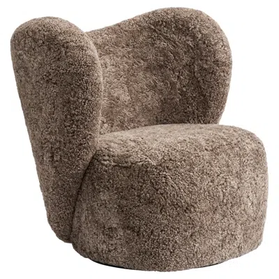 Pre-owned Norr11 'little Big Chair' Swivel Armchair In Sheepskin Sahara By  In Gray