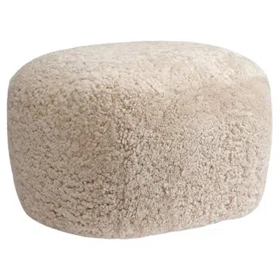 Pre-owned Norr11 Little Big Pouf, Moonlight Sheepskin By  In Sand