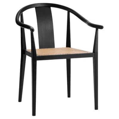 Pre-owned Norr11 'shanghai' Chair By , Black Oak, Natural Rattan