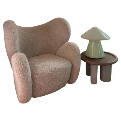 Pre-owned Norr11 Sheepskin Big Big Lounge Chair By Kristian Sofus Hansen & Tommy Hyldahl In Brown