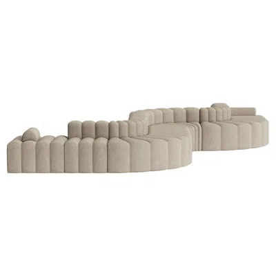 Pre-owned Norr11 'studio' Sofa By , Modular Sofa, Setup 8, Beige In Brown