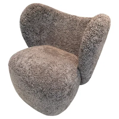 Pre-owned Norr11 Swivel Sheepskin Little Big Chair By Hansen & Hyldahl In Stock In Gray