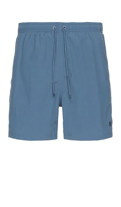 Norse Projects Hauge Recycled Nylon Swimmers Short In Fog Blue