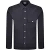 Norse Projects Algot Micro Cord Shirt Grey In Blue