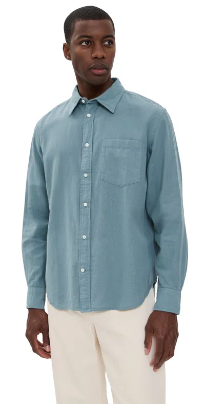 Norse Projects Algot Relaxed Cotton Linen Shirt Greyish Blue