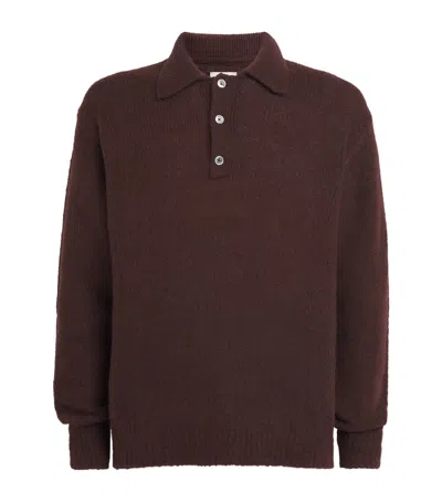Norse Projects Alpaca-blend Rasmus Polo Sweater In Red