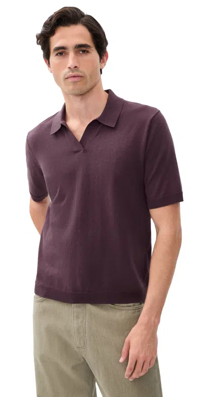 Norse Projects Anholt Cotton Paper Polo Top Shale In Brown