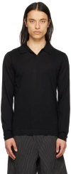 Norse Projects Arktisk Black Single-button Polo In Black