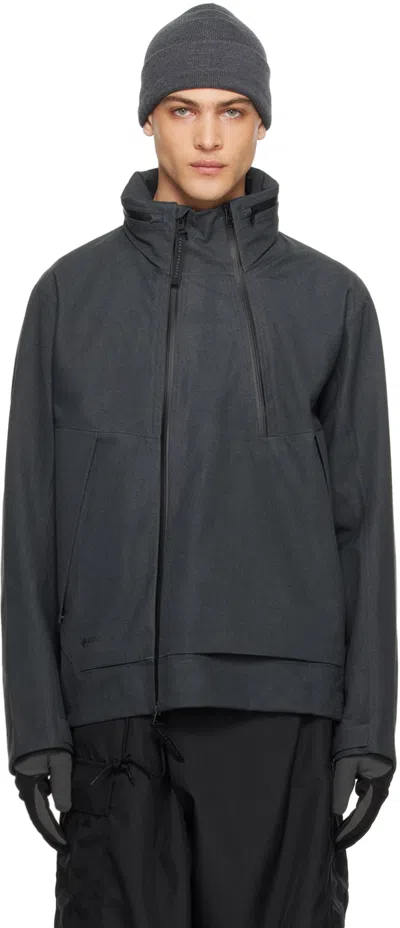 Norse Projects Arktisk Gray Stand Collar Jacket In 1010 Charcoal Gray