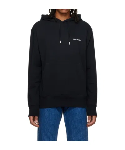 Norse Projects Arne Hooded Hoodie In Black