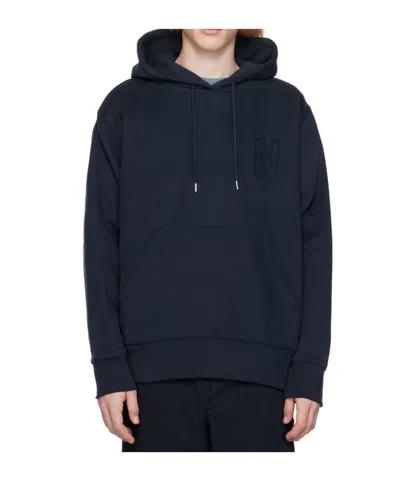 Norse Projects Arne Logo Embroidered Hoodie In Black