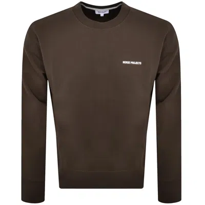 Norse Projects Arne Relaxed Logo Sweatshirt Brown