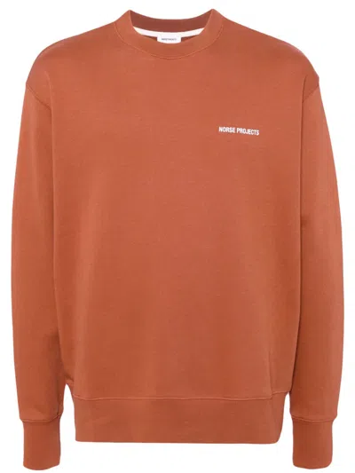Norse Projects Orange Arne Sweatshirt In Red Ochre