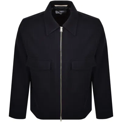 Norse Projects Askel Cavalry Wool Jacket Navy In Blue