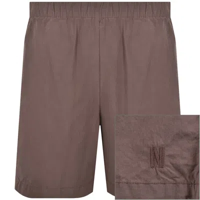 Norse Projects Aurland Tencel Shorts Brown