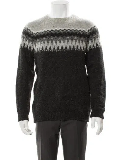 Pre-owned Norse Projects Baby Alpaca Printed Pullover In Gray