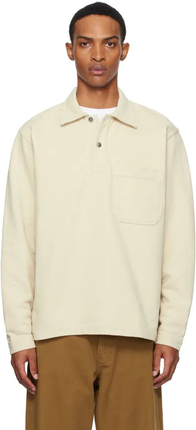 Norse Projects Beige Fraser Relaxed Organic Loopback Ls Polo In Neutral