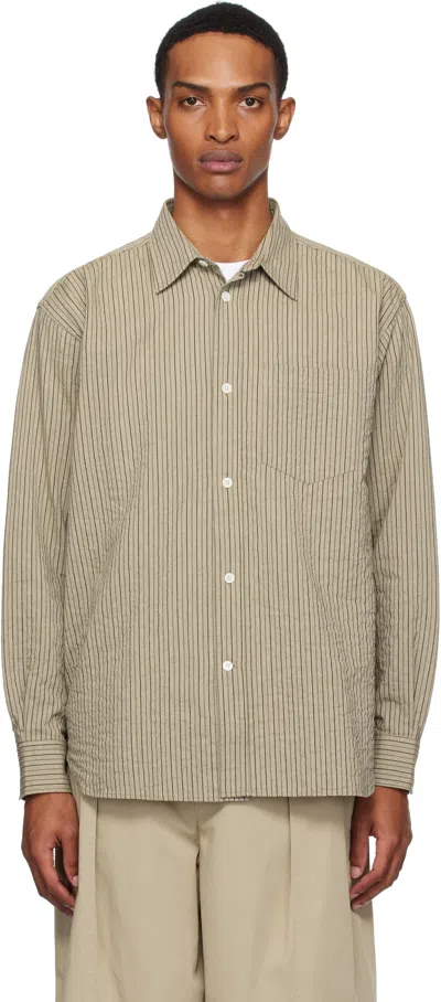 Norse Projects Beige Mo Oversized Striped Shirt