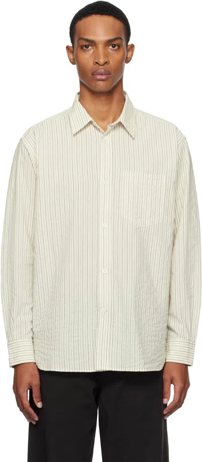 Norse Projects Beige Mo Oversized Striped Shirt