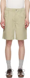 Norse Projects Beige Ragnar Fine Broken Twill Shorts In Green