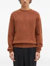 Norse Projects Birnir Brushed Crew-neck Sweater In Orange