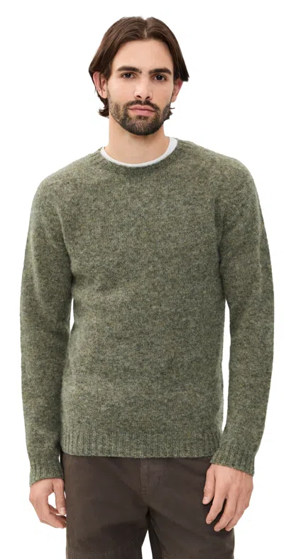 Norse Projects Birnir Brushed Lambswool Sweater Walnut In Green