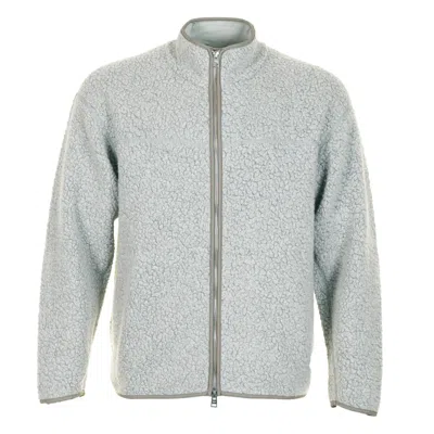Norse Projects Bjerget Sherpa Wool Fleece Jacket Grey Melange In Green