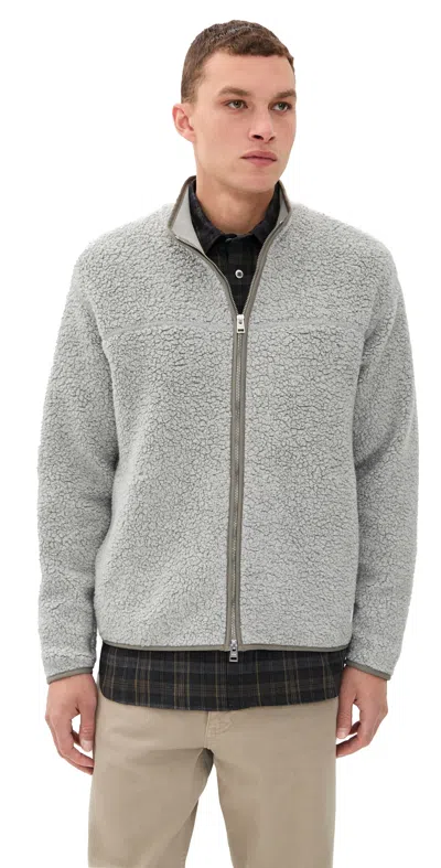 Norse Projects Bjorn Sherpa Wool Fleece Jacket Grey Melange In Gray