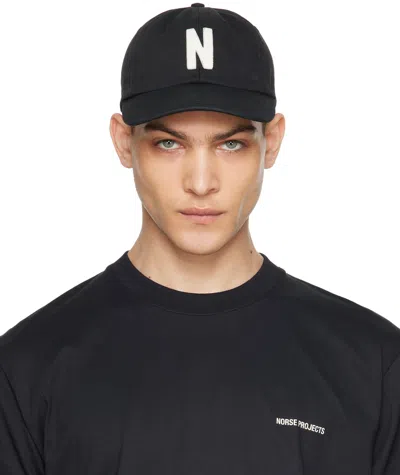 Norse Projects Black Felt N Twill Cap
