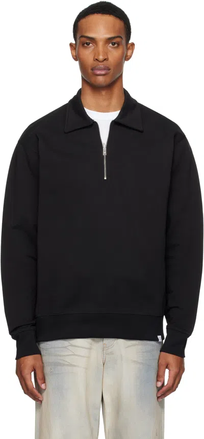 Norse Projects Black Ketel Relaxed Organic Half Zip Sweatshirt