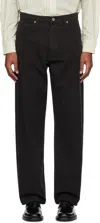Norse Projects Black Mogens Relaxed 5 Pocket Heavy Twill Trousers In Black