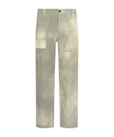 Norse Projects Bleached-effect Straigh-leg Trousers In Green