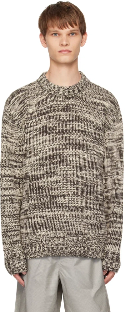 Norse Projects Crew-neck Marl-knit Jumper In Espresso