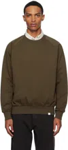 Norse Projects Brown Marten Relaxed Raglan Light Sweatshirt In Green