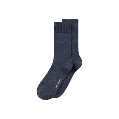 Norse Projects Bykle Heavy Cotton Twist Sock Dark Blue In Multi