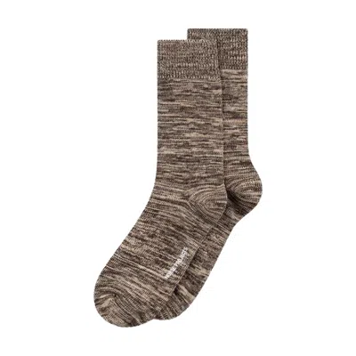 Norse Projects Bykle Heavy Cotton Twist Sock Seal Brown