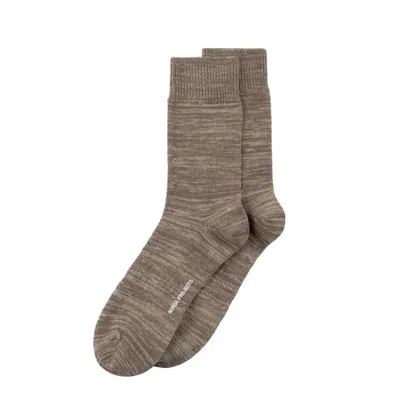 Norse Projects Bykle Heavy Cotton Twist Sock Vetiver In Brown